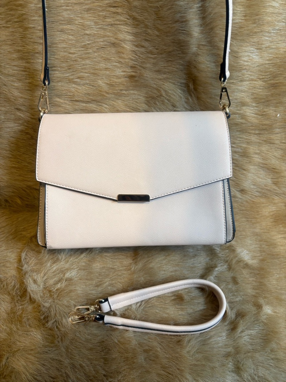 Simons Leather Cream Structured Crossbody with Removable Strap
